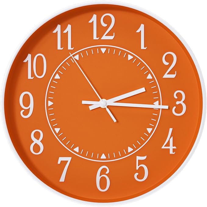 Wall Clock Modern Non-Ticking Battery Operated Silent Wall Clocks Simple Style by BAKBRAND