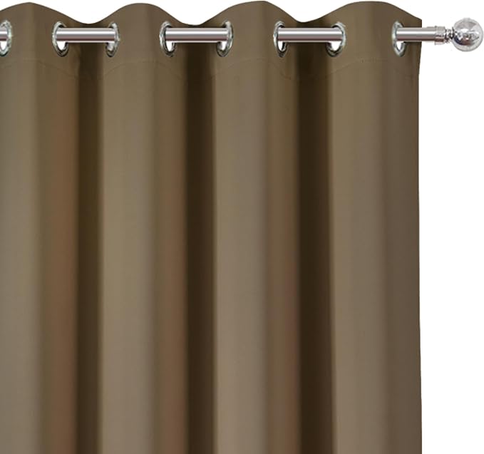 LEMOMO Brown Thermal Blackout Curtains/52 x 45 Inch/Set of 2 Panels Room - Image 6