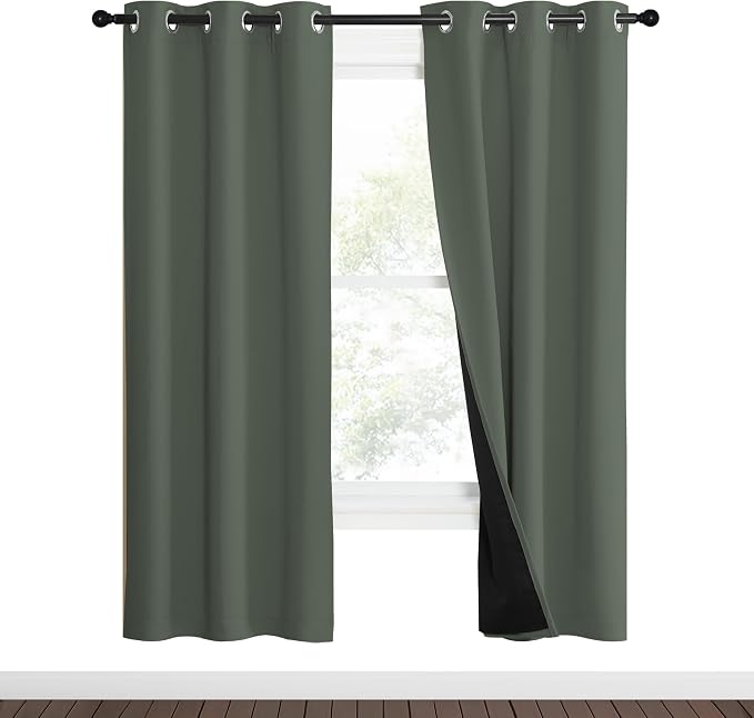 NICETOWN 100% Blackout Curtains 70" Long, Pair of Energy Smart & Noise Blocking - Image 2