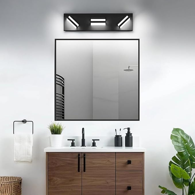 IZORRO LED Modern Bathroom Lights Fixtures, Matte Black Acrylic Wall Lighting - Image 6