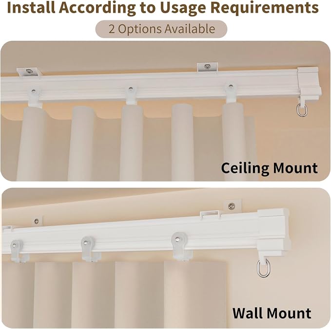 Room Divider Blackout Curtains Extra Wide Ceiling Mounted Curtains Track Sets - Image 5