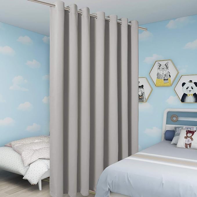 BONZER Room Divider Curtain Total Privacy Wall Extra Wide Grommet Room - Image 4