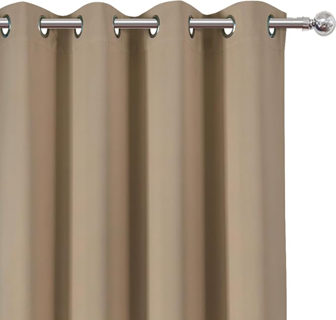 LEMOMO Blackout Curtains 66 x 72 Inch Long Natural Curtains Set of 2 Panels - Image 5