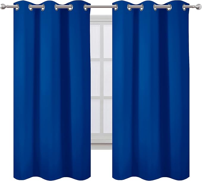 LEMOMO Royal Blue Thermal Blackout Curtains/42 x 72 Inch/Set of 2 Panels Room - Image 2
