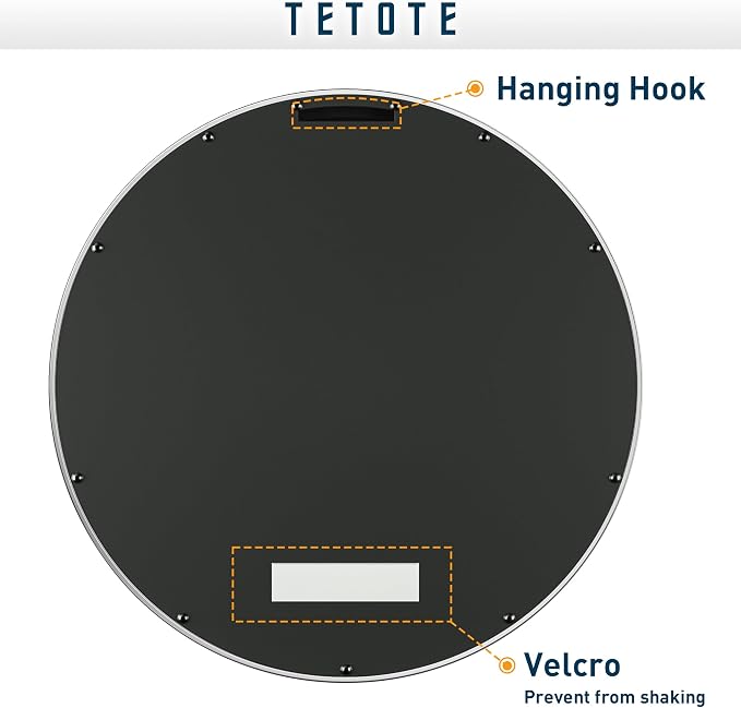 TETOTE Silver Round Mirror for Bathroom, 30 Inch Modern Circle Mirrors - Image 6