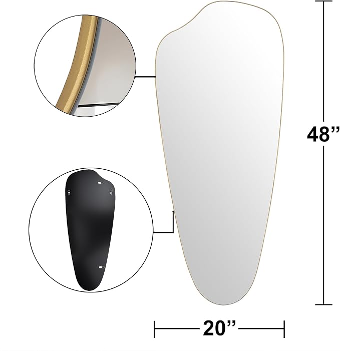 Irregular Wall Mirror Asymmetrical Mirror, Decorative Modern Mirror, Tempered - Image 3