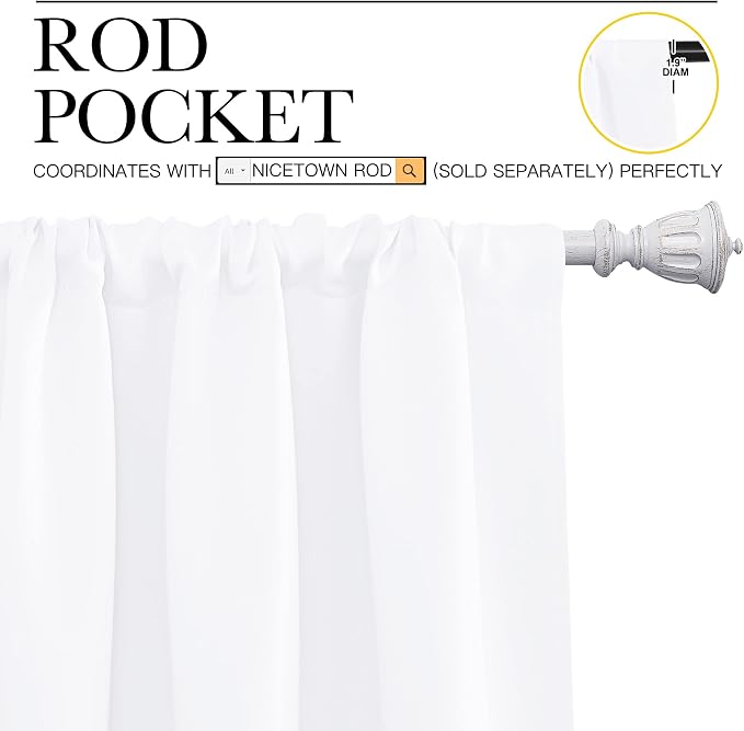 NICETOWN 50% Light Blocking Kitchen Curtains - Image 3
