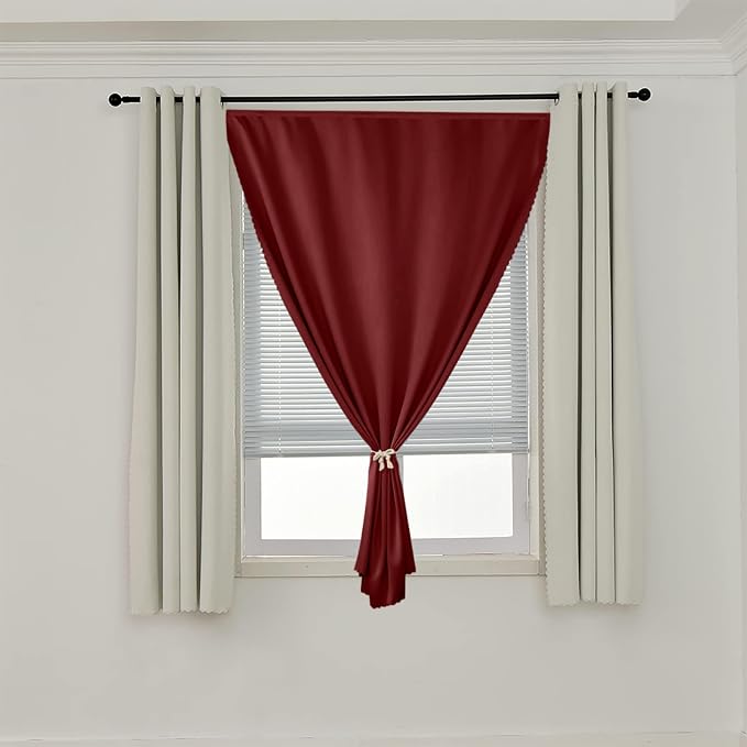 AJAZZ 100% Blackout Self Adhesive Curtains Small Window Short Temporary - Image 7