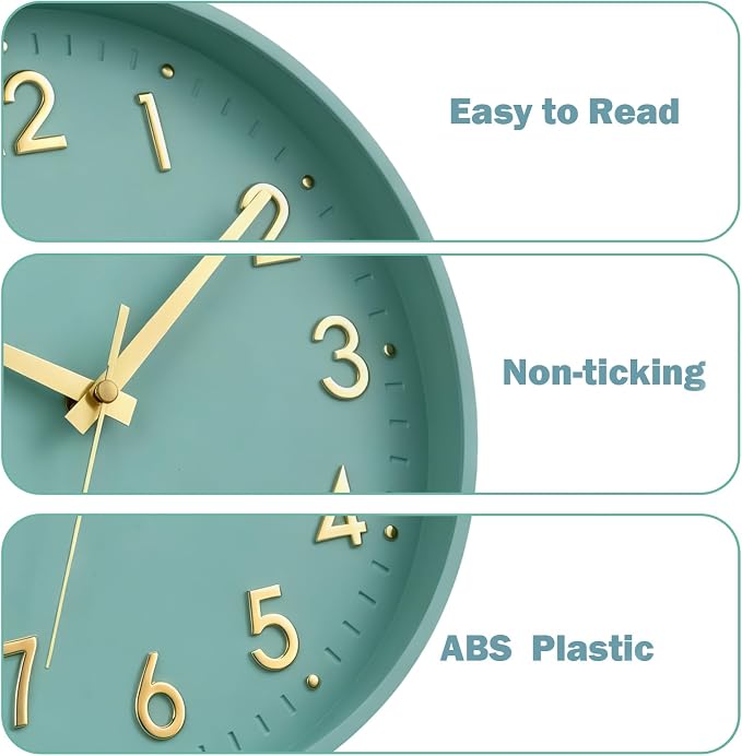 Mosewa Wall Clock 8 Inch, Wall Clocks Battery Operated Silent Non-Ticking - Image 5