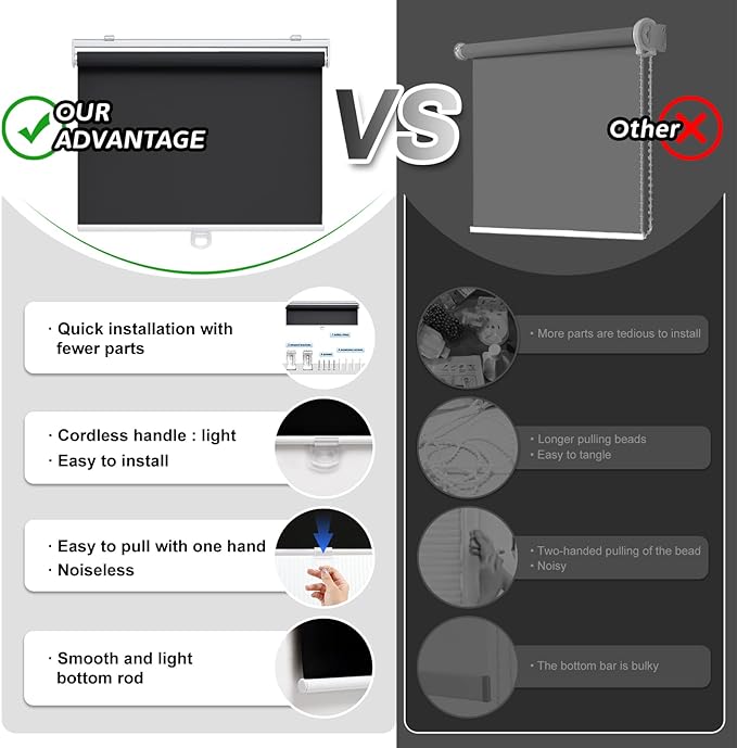 Cordless Roller Shades Blackout Blinds - Image 6