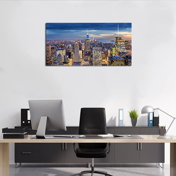 Large New York City Wall Art NYC Skyline Picture Office Wall Decor Modern - Image 5
