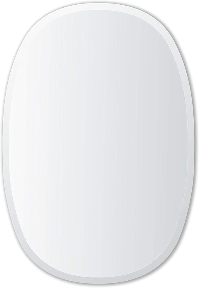 Better Bevel 20" x 30" Frameless Oblong Oval Mirror | 1" Beveled Edge | by Better+Bevel
