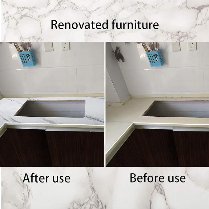 BAYYA White Marble Wallpaper Peel Stick Thicken 24"x197" Waterproof Furniture - Image 7