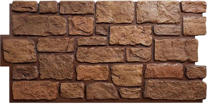 EverStone Cobblestone Faux Stone Panel, Copper Color by EkenaMillwork