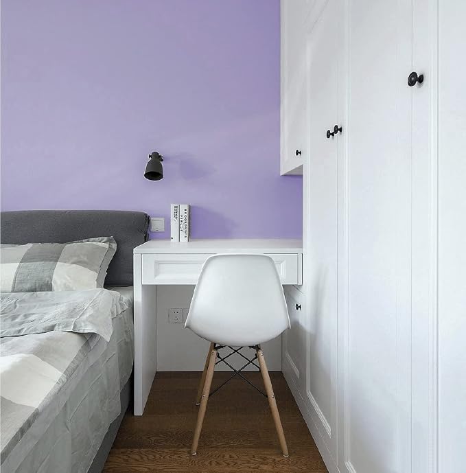 393"x17.7" Peel and Stick Wallpaper Solid Color Purple Contact Paper Self - Image 4
