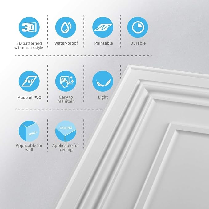 Art3d Drop Ceiling Tiles 24x24 Inch – Glue Up PVC Ceiling Tiles 2x2 Ft. - Image 5