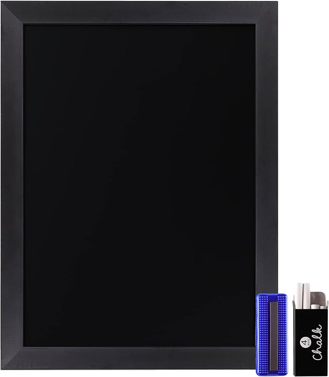 HBCY Creations 18" x 24" Rustic Black Solid Wood Frame Wall Chalkboard - Image 9