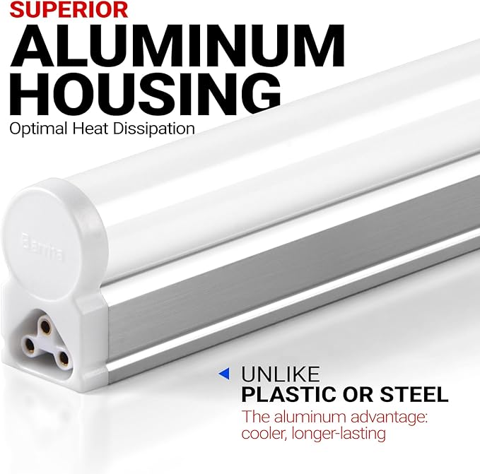 Barrina (6 Pack LED T5 Integrated Single Fixture, 6500K Super Bright White - Image 2