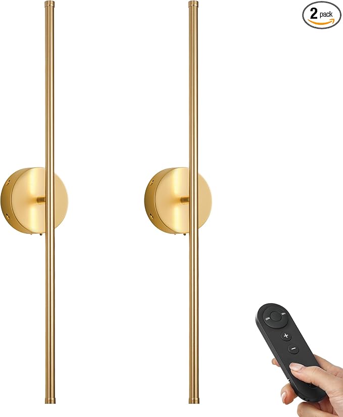 KARTOOSH Battery Operated Wall Sconces, Dimmable Wall Sconces Set of Two by KARTOOSH