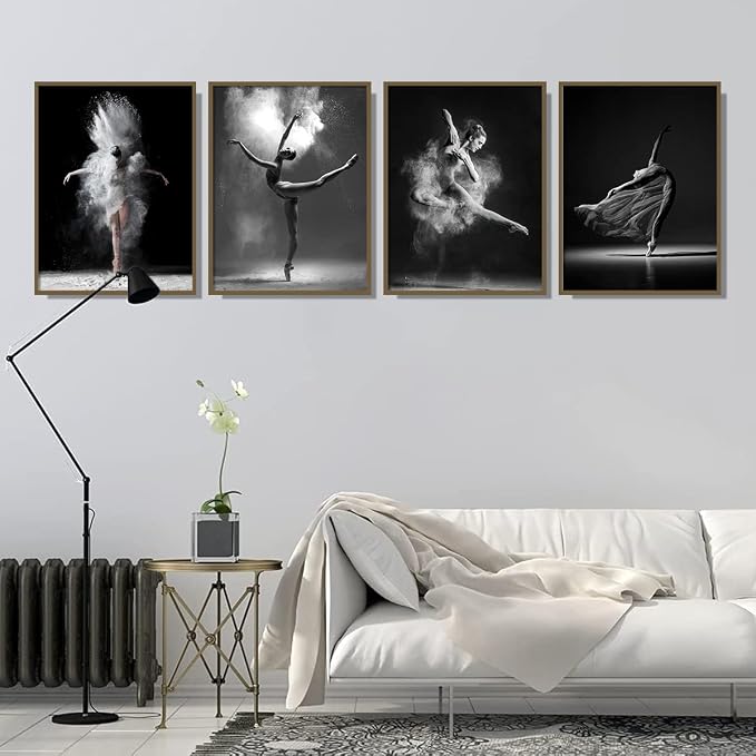 NCYEL Black and white ballet wall art dancer poster beautiful girl bedroom - Image 7