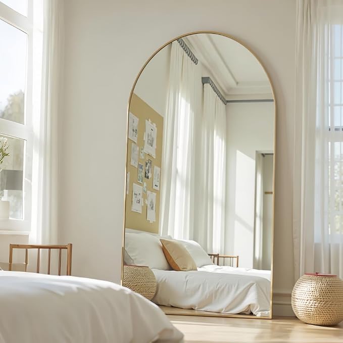 Dewfig Arched Full Length Mirror, Full Body Mirrors - Image 2