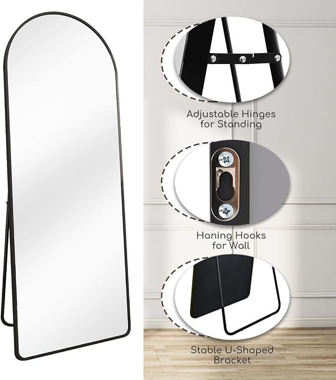 Degfig Arched Full Length Mirror, Full Body Mirrors - Image 5