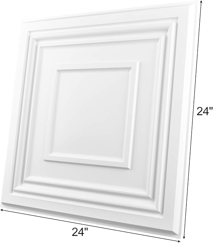 Art3d Drop Ceiling Tiles 24x24in., Wainscoting Panels Glue Up 2ft x 2ft - Image 2