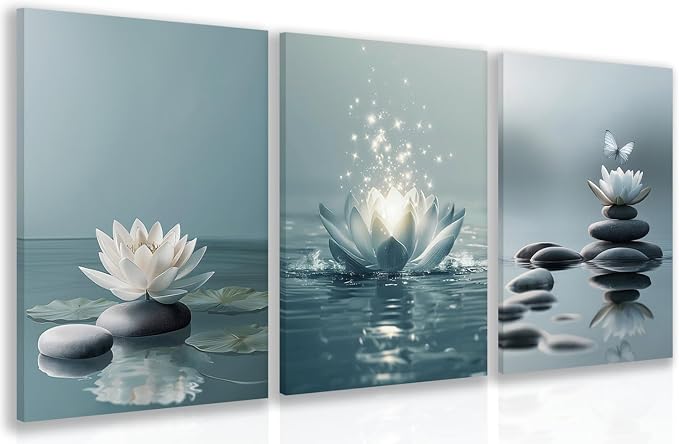 GELDSTEI Calm Zen Botanical Canvas Wall Art, Yoga Spa Meditation Room Decor by Unknown
