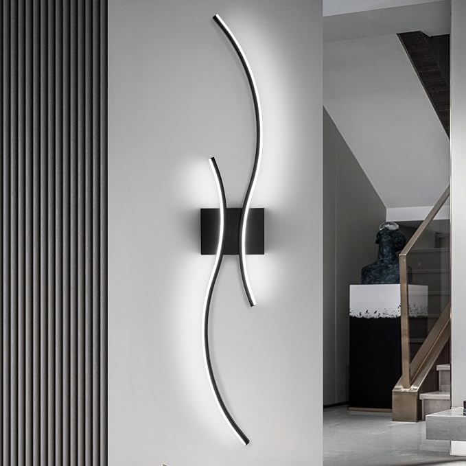 CANEOE Modern Led Wall Light, 39inch Black Indoor Led Wall Sconce Lighting by CANEOE