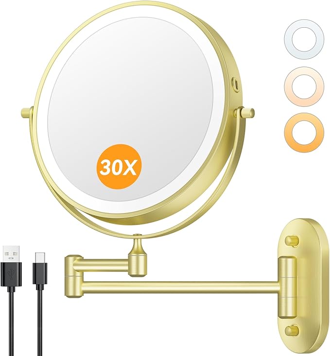 Auxmir 1X/30X Wall Mounted Makeup Mirror by Auxmir