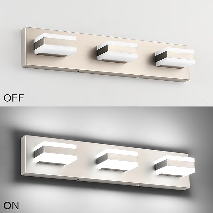 SOLFART Bathroom Vanity Lights Over Mirror Brushed Nickel Bathroom Light - Image 5