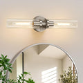 Indoi Brushed Nickel Wall Sconces, Hardwired Bathroom Sconces Vanity Light by Indoibrightenyourbathroom