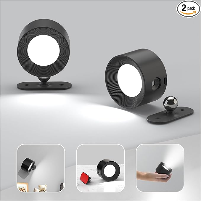 Koopala 2PCS Rechargeable Battery Operated LED Wall Lamps, Wall Mounted Lights by KoopalaLEDlight