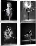 Framed Black and white ballet wall art dancer poster beautiful girl bedroom by NCYEL