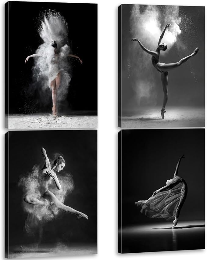 Framed Black and white ballet wall art dancer poster beautiful girl bedroom by NCYEL