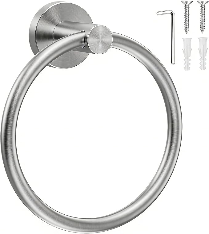 SetSail Towel Holder for Bathroom Wall Silver Towel Ring Stainless Steel Hand by SetSail