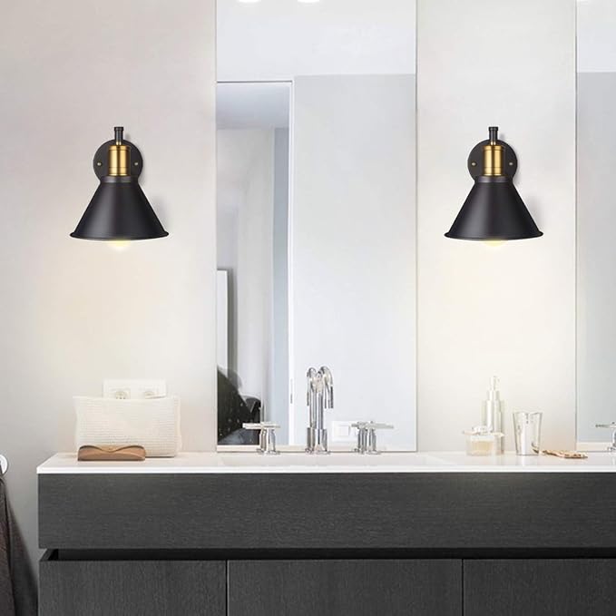 Swing Arm Wall Lamp Plug-in Cord Industrial Wall Sconce, Bronze and Black Finish - Image 8