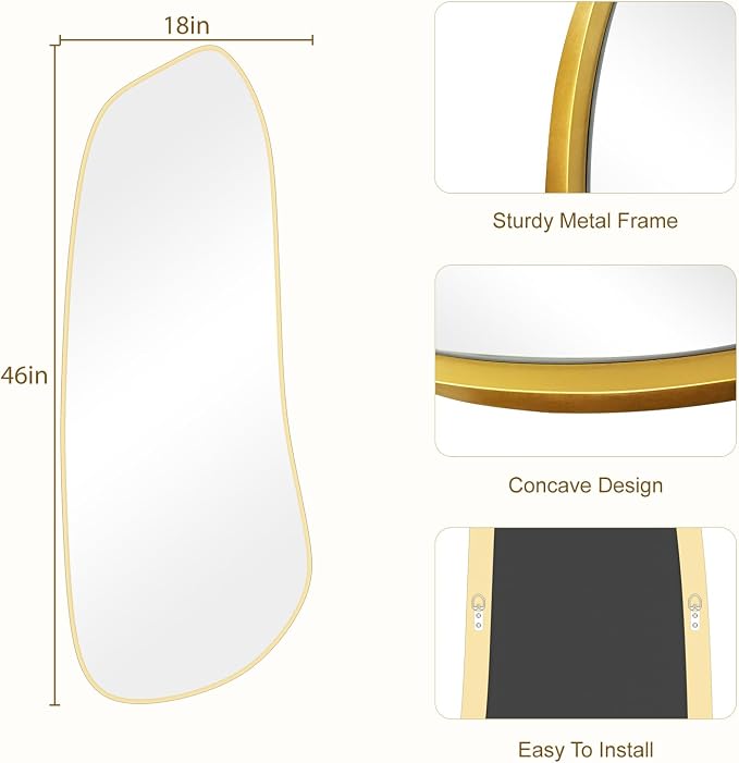 WallBeyond Irregular Wall Mirror, Asymmetrical Mirror Wall Mounted - Image 4