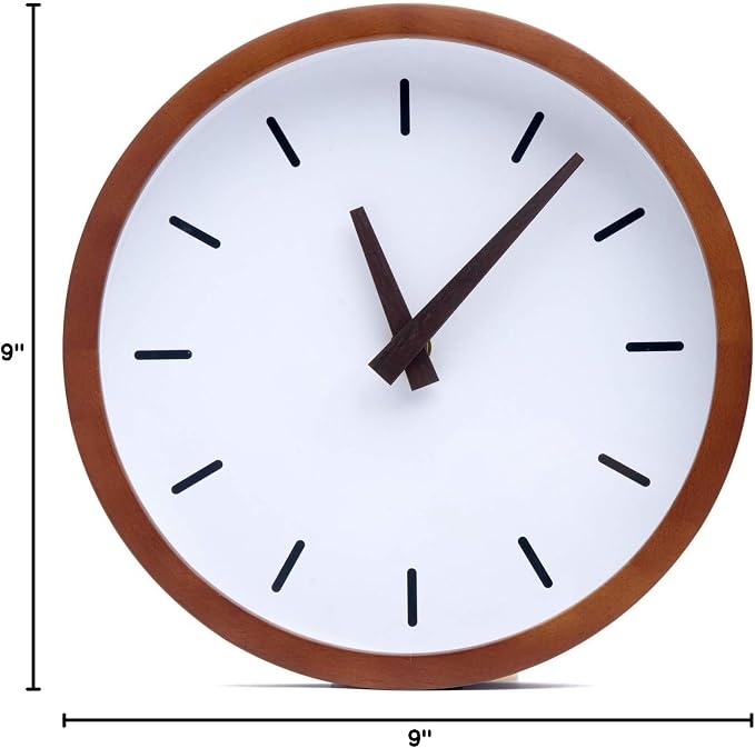 Driini Modern Mid Century Wood Analog Wall Clock - Image 7