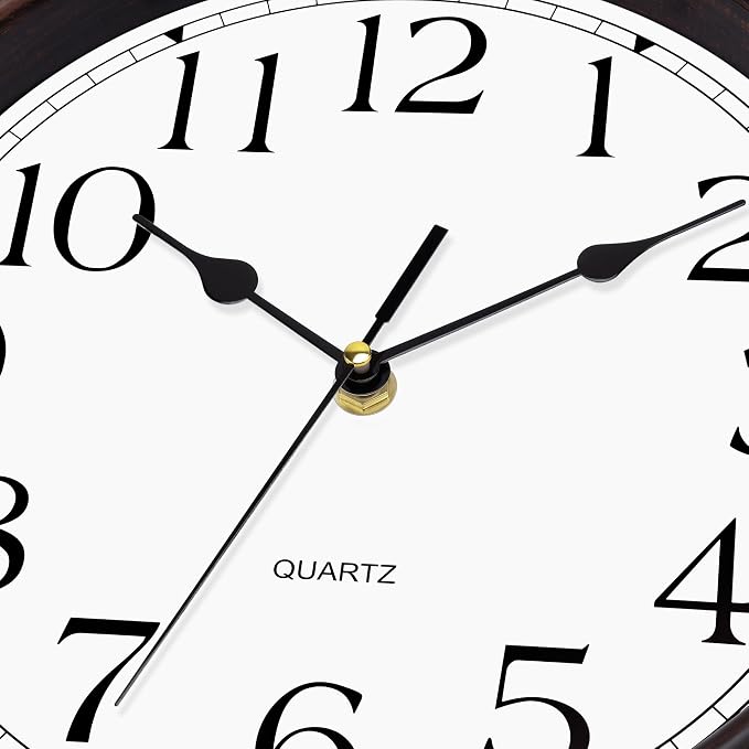 Foxtop 12 Inch Wall Clocks Battery Operated Silent Non-Ticking Classic Vintage - Image 5