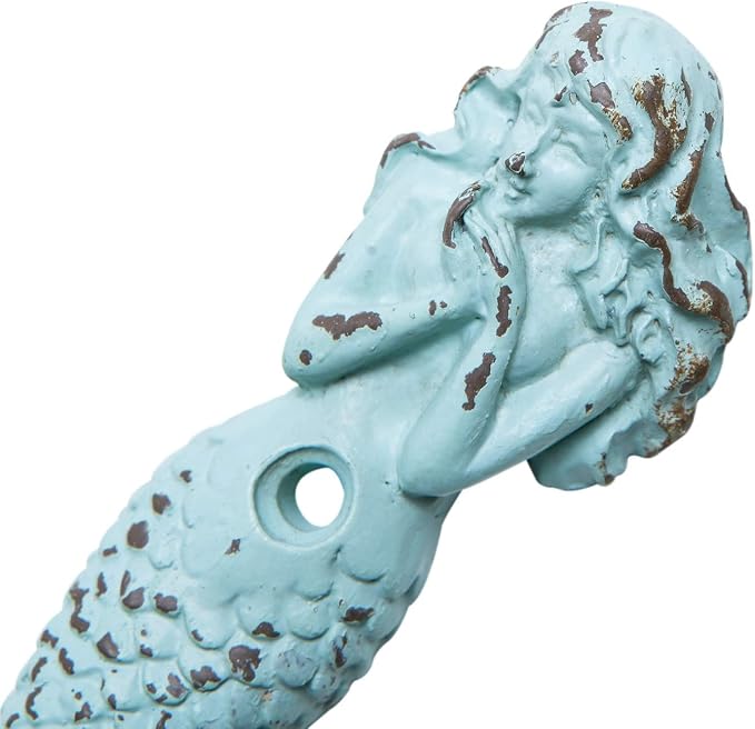 SOFFEE DESIGN 2pcs Mermaid Shape Metal Wall Coat Hooks, Farmhouse Decoration - Image 6