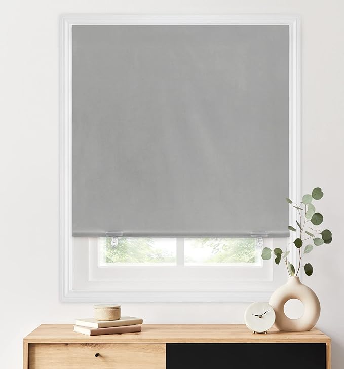 LazBlinds 100% Blackout Roller Shades, No Tools No Drill Cordless Blinds by LazBlinds