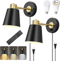 VATONI Wall Sconce Plug in, Remote Control Dimmable Wall Sconces and Adjustable by VATONI