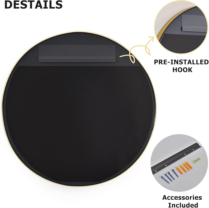24 Inch Round Bathroom Mirror - Image 7