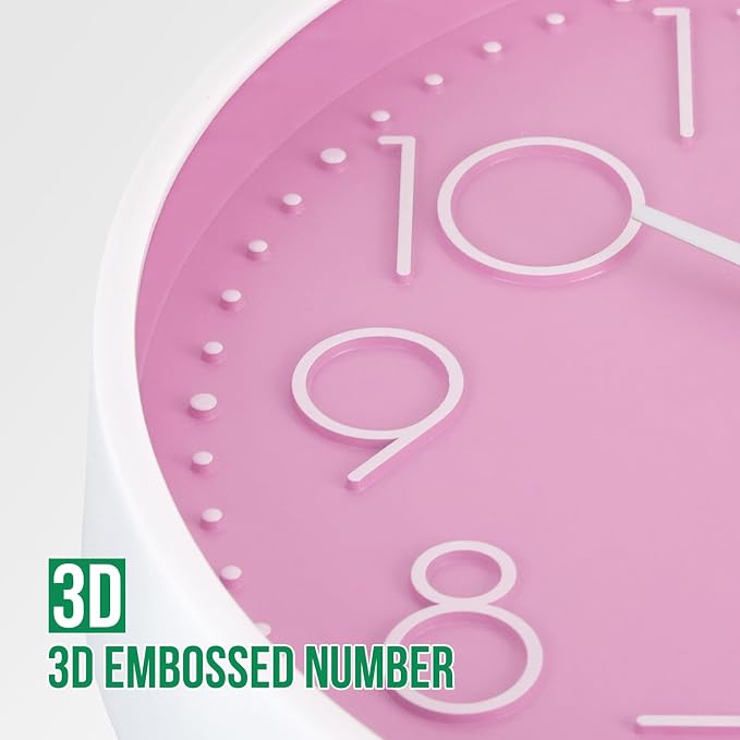 Wall Clock 10 Inch Non-Ticking Silent Modern Simple Style Round Decor Clock - Image 6