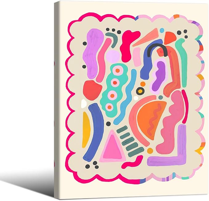 Funky Cute Kids Abstract Wall Art Trendy Bright Colorful Poster 08x10 inch by Medpol