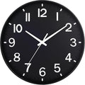 HZDHCLH Black Wall Clocks Battery Operated 12 inch Silent Non Ticking Modern by HZDHCLH