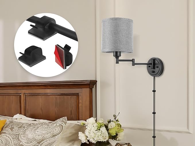Plug in Wall Sconces with Remote Control, Dimming 10%-100% & Adjustable Colors - Image 8