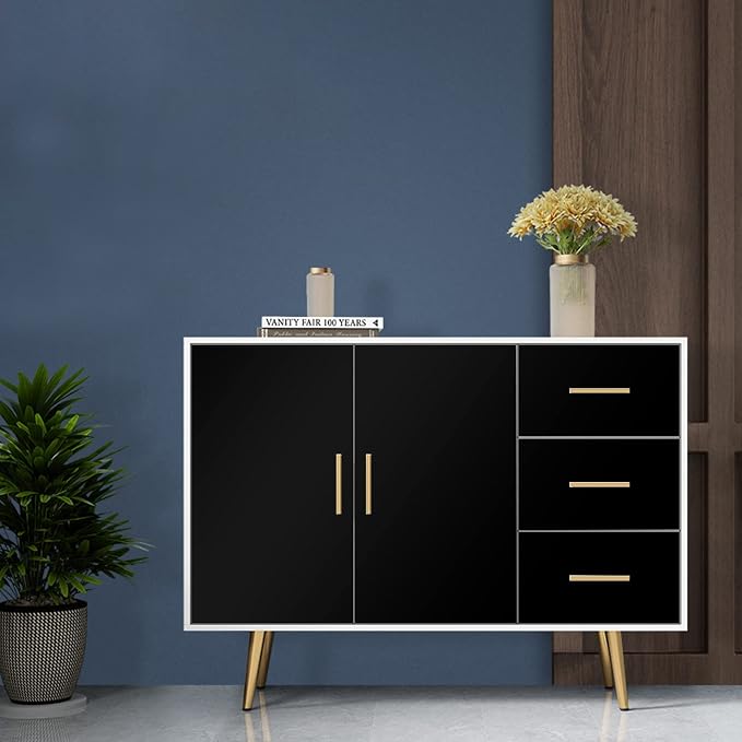 practicalWs 35.4 in x118 in Black Wallpaper Peel and Stick Wallpaper Shelf - Image 3