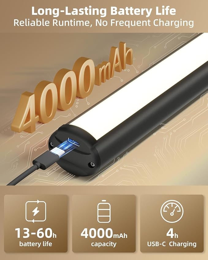EZVALO 13 Inch Wireless Picture Lights, 4000mAh Rechargeable Battery RGB Colors - Image 5